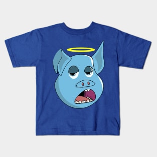 Angel Blue Pig Kids T-Shirt